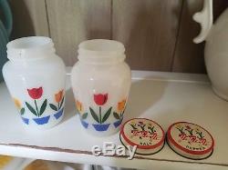 Fire king tulip salt and pepper shakers
