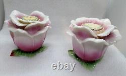 Franz Porcelain Camellia Salt & Pepper Shakers