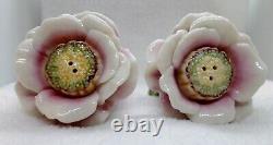 Franz Porcelain Camellia Salt & Pepper Shakers