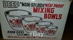 Full Set Fire King Splash-proof Mixing Bowls NIB withsalt pepper shakers ModTulip