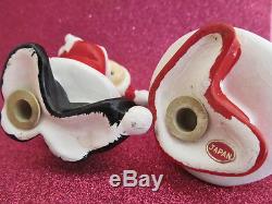 GOLFING SANTA AND MRS CLAUS Salt and Pepper Shakers LEFTON CHRISTMAS