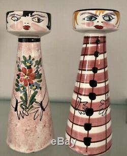 Giovanni Desimone Pottery Vintage 70s Italy Ceramic Salt Pepper Shakers 7 Tall