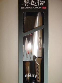 Global ukon 2 pc kitchen knife set GU-2001 prep knife with 8 inch chef knife New