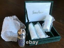 Godinger Silver Art Cobalt Glass Salt Pepper Set Gothic Revival Vintage in Box