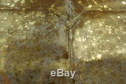Gold Metallic Cowhide Rug Size 6 X 6 ft Gold on Salt & Pepper Rug D-810