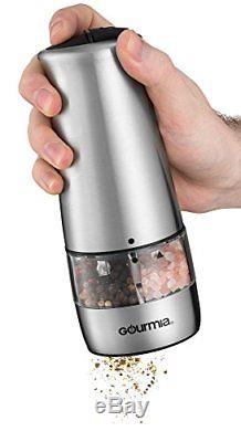 Gourmia GSP9415 Electric stainless steel Salt and Pepper Mill and Grinder