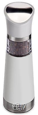 Gravity Pro BPA-Free Electric Salt and Pepper Grinder Set White/Black