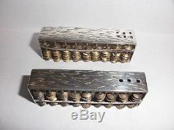 Great Vintage Chinese Export Sterling Silver Salt & Pepper Shakers Abacus