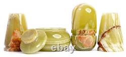 Green Onyx Salt and Pepper Set with Tray, 5 Pieces