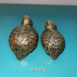 Gucci Quail Salt and Pepper Shakers Gold Ceramic Designer Vintage Retro