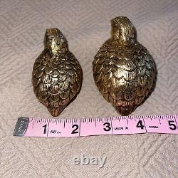 Gucci Quail Salt and Pepper Shakers Gold Ceramic Designer Vintage Retro