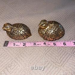 Gucci Quail Salt and Pepper Shakers Gold Ceramic Designer Vintage Retro