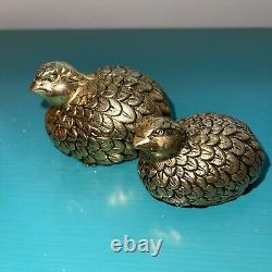 Gucci Quail Salt and Pepper Shakers Gold Ceramic Vintage Retro Designer