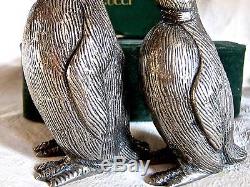 Gucci Vintage Signed Penguin Silver Salt & Pepper Shakers-RARE COLLECTORS ITEMS