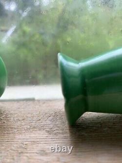 HARLEQUIN salt and pepper shakers Original Glaze Medium Green