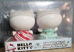 HELLO KITTY Christmas Ceramic Salt & Pepper Shaker Set'23 RARE MISPRINT