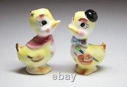 HTF RARE Isco Vintage Artist Ducks Anthropomorphic Salt Pepper Shakers Japan