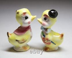 HTF RARE Isco Vintage Artist Ducks Anthropomorphic Salt Pepper Shakers Japan