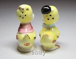 HTF RARE Isco Vintage Artist Ducks Anthropomorphic Salt Pepper Shakers Japan