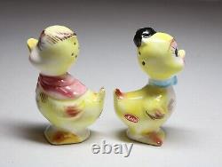 HTF RARE Isco Vintage Artist Ducks Anthropomorphic Salt Pepper Shakers Japan