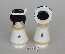 HTF Vintage Norcrest Native American Indian Salt Pepper Shakers Pixieware Set