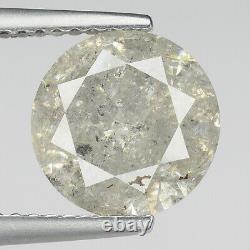 HUGE! 3.16cts 9.2mm Gray Natural Salt & Pepper Loose Diamond SEE VIDEO