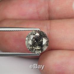 HUGE! 4.00cts 9.9mm Gray Natural Loose Salt & Pepper Diamond SEE VIDEO