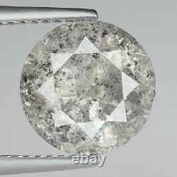 HUGE! 4.09cts 9.8mm Gray Natural Salt & Pepper Loose Diamond SEE VIDEO