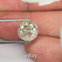 HUGE! 5.10cts 10.9mm Grayish White Salt & Pepper Loose Diamond SEE VIDEO