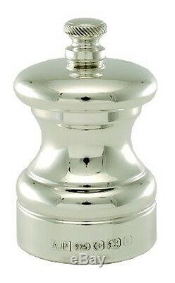 Hallmarked Silver Pepper Grinder. Solid Sterling Silver Capstan Pepper MILL