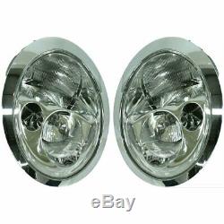 Headlight Set For 2002 2003 2004 Mini Cooper Left and Right With Bulb 2Pc