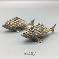 Hector Aguilar Sterling Silver Fish Salt & Pepper Shakers Tane