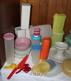 Huge Lot of 114 pcs VTG! Tupperware Cups Mugs Salt&Pepper Spaghetti Containers