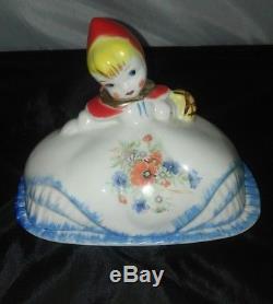Hull Pottery Little Red Riding Hood Covered Butter Dish and Salt&Pepper set NR