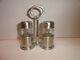 Italian Match Pewter Salt & Pepper Caddy NEW