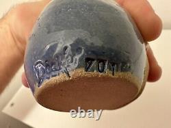 J. Decker Pottery Stone Faces Salt & Pepper 701 Signed Vintage 1980s Rare