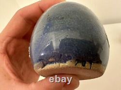 J. Decker Pottery Stone Faces Salt & Pepper 701 Signed Vintage 1980s Rare