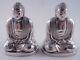 Japanese 950 Silver Buddha Figural Salt & Pepper Shakers Not Sterling Lovely