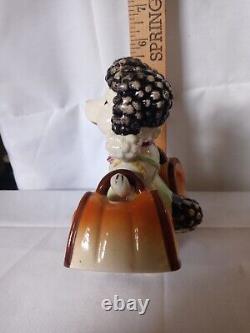 Japan, Dressed Poodle Carrying Luggage, Out For The Weekend Salt Pepper Set Rare