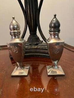 Jennings Brothers Silver Plated Holland Candle Holders and Salt/Pepper Shakers