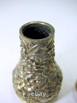 Kirk Gold Wash Sterling Silver Repousse Chased Salt and Pepper Shakers