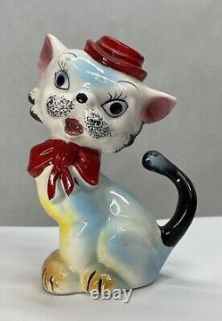 Kitschy Anthropomorphic Kitty Cat Salt Pepper Shakers Relco Japan Vintage