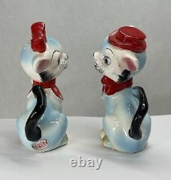 Kitschy Anthropomorphic Kitty Cat Salt Pepper Shakers Relco Japan Vintage