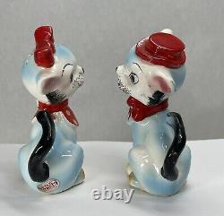 Kitschy Anthropomorphic Kitty Cat Salt Pepper Shakers Relco Japan Vintage