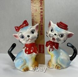 Kitschy Anthropomorphic Kitty Cat Salt Pepper Shakers Relco Japan Vintage