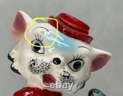 Kitschy Anthropomorphic Kitty Cat Salt Pepper Shakers Relco Japan Vintage