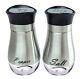 Kuda Salt and Pepper Shakers Set Stainless Steel with Clear Glass Bottom