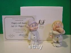 LENOX SNOW WHITE 5 Sets of SALT & PEPPER Shakers with SHELF NEW in BOXES withCOA's