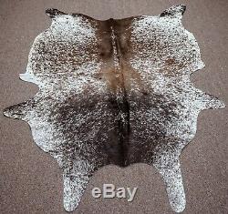 Large Brown Salt and pepper Cowhide rug 6.7 x 4.10ft -3307