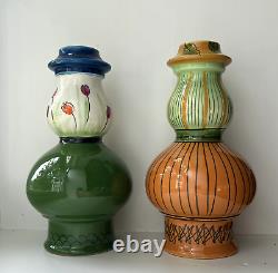 Large Ceramic Raymor MCM Salt Pepper Shakers- Signed, Italy